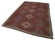 Handmade Geometric Kilim Rug – White Goat Hair Turkish Area Rug 6'3''x10'4''