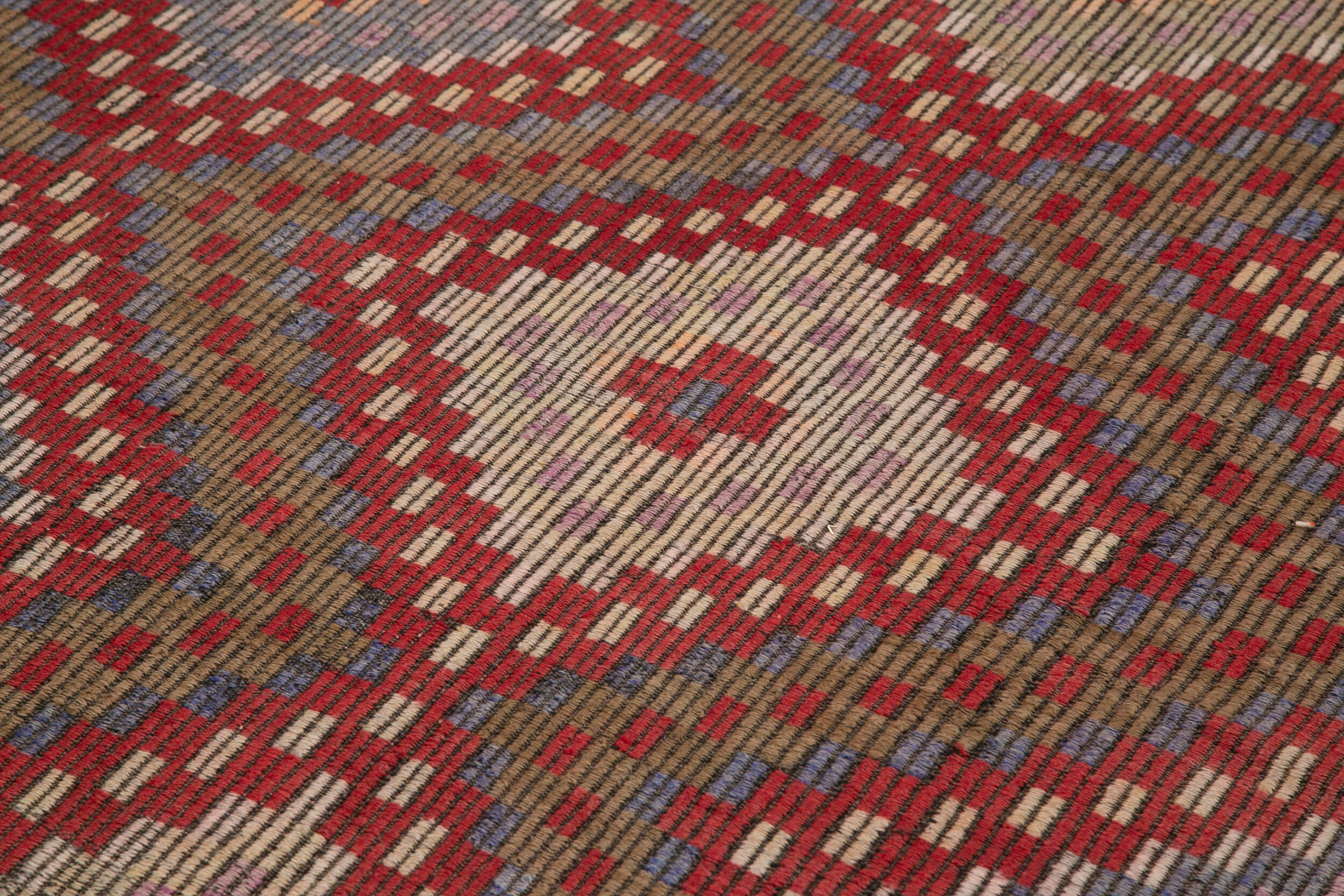 Handmade Geometric Kilim Rug – White Goat Hair Turkish Area Rug 6'3''x10'4''