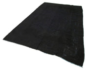 Handmade Kilim Rug - Vintage Turkish Carpet | Black Goat Hair Geometric Kilim Rug