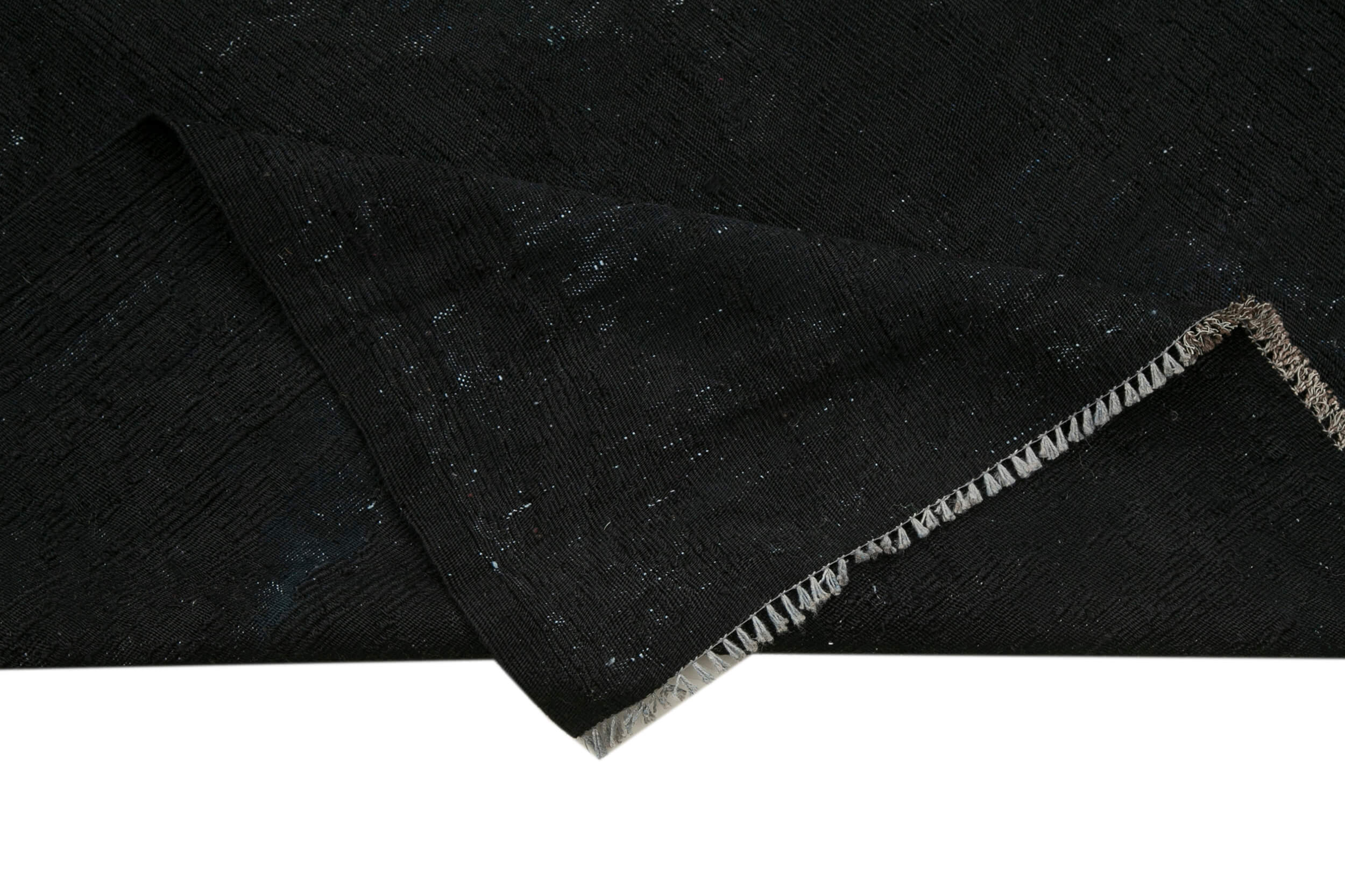 Handmade Kilim Rug - Vintage Turkish Carpet | Black Goat Hair Geometric Kilim Rug