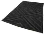 Handmade Kilim Rug – Geometric Kilim Rug Black Goat Hair 6'5'' x 10'5'' Durable Floor Covering