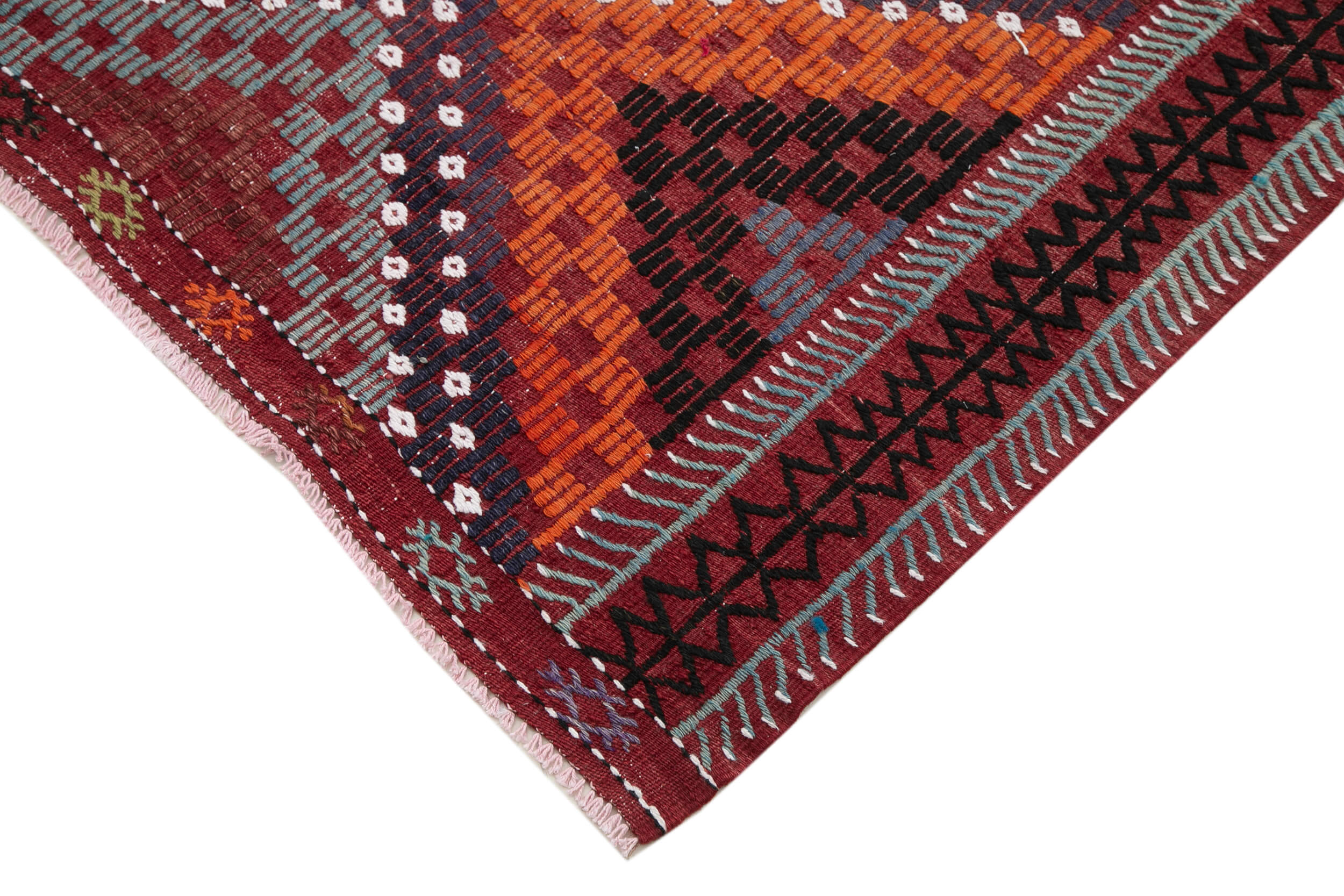 Handmade Kilim Rug | Turkish Goat Hair Rug 5x9 - Durable Wool Carpet, Geometric Design