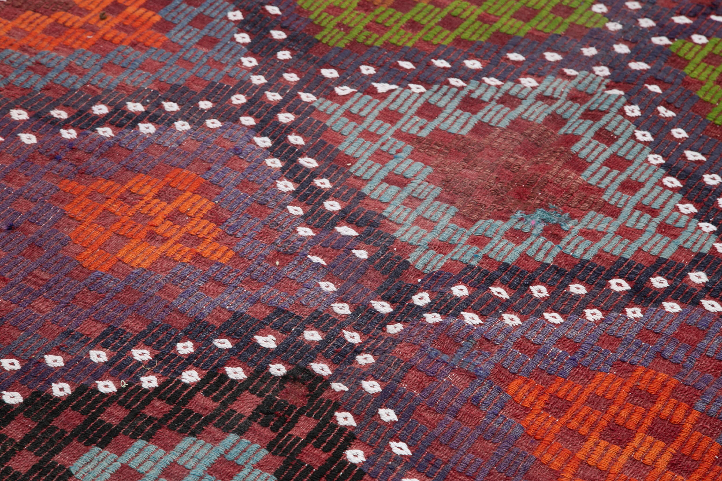 Handmade Kilim Rug | Turkish Goat Hair Rug 5x9 - Durable Wool Carpet, Geometric Design