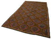 Handmade Kilim Rug - Brown Goat Hair Geometric Area Rug 5'10'' x 10'8''