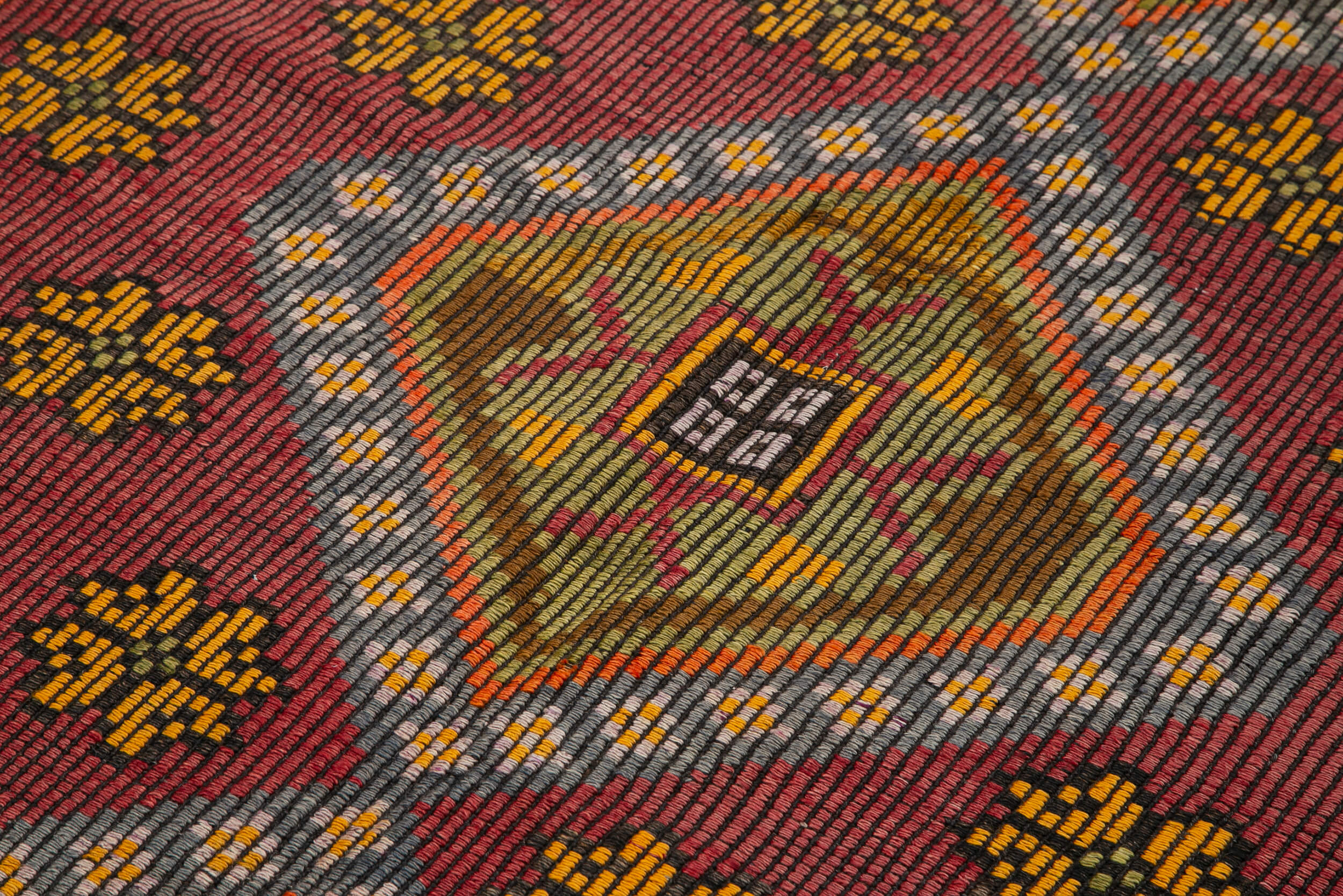 Handmade Geometric Kilim Rug - Brown Goat Hair, 5x10 Foot Vintage Area Rug