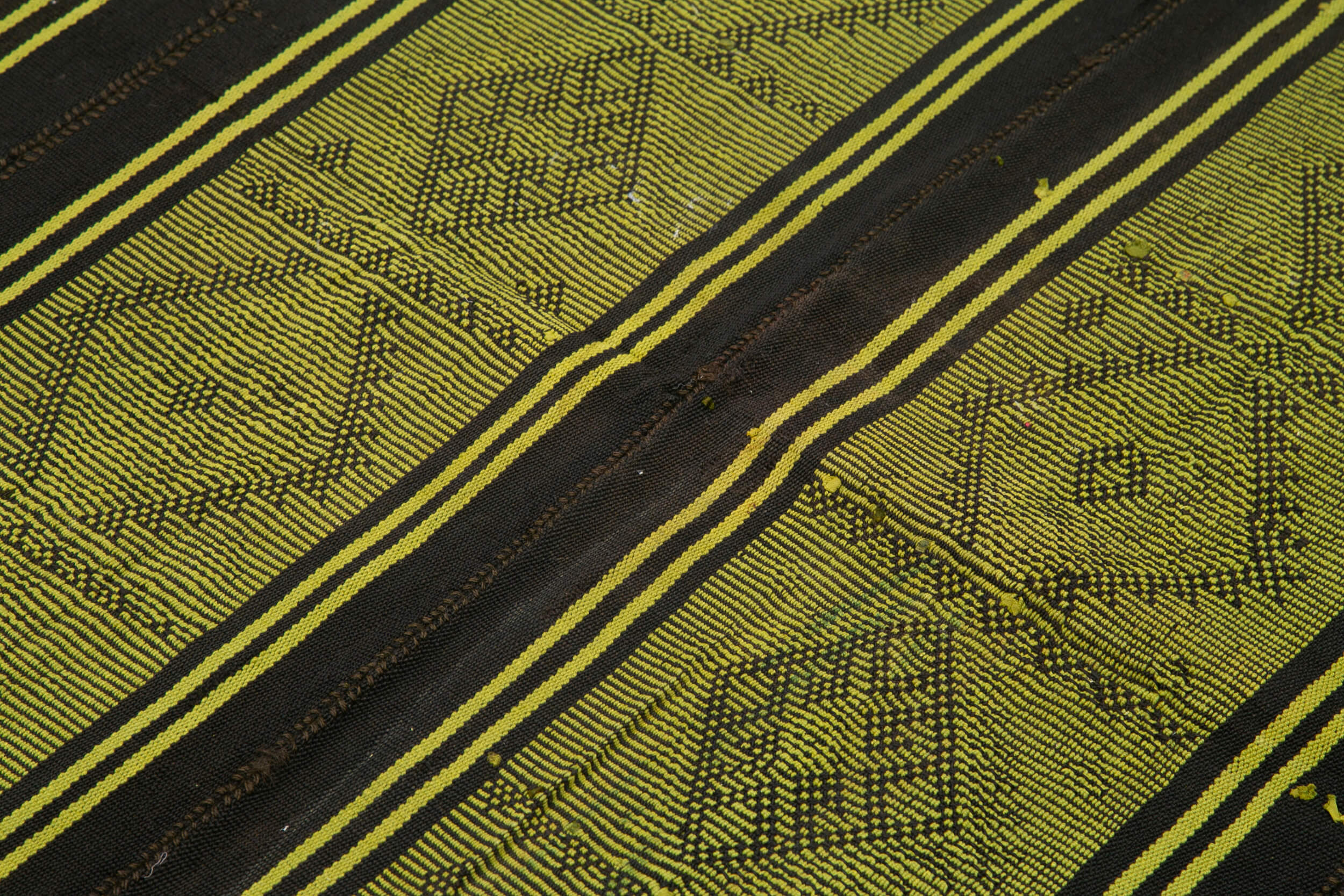 Handmade Geometric Kilim Rug - Green Area Rug 5x6 Foot Flat Weave Carpet