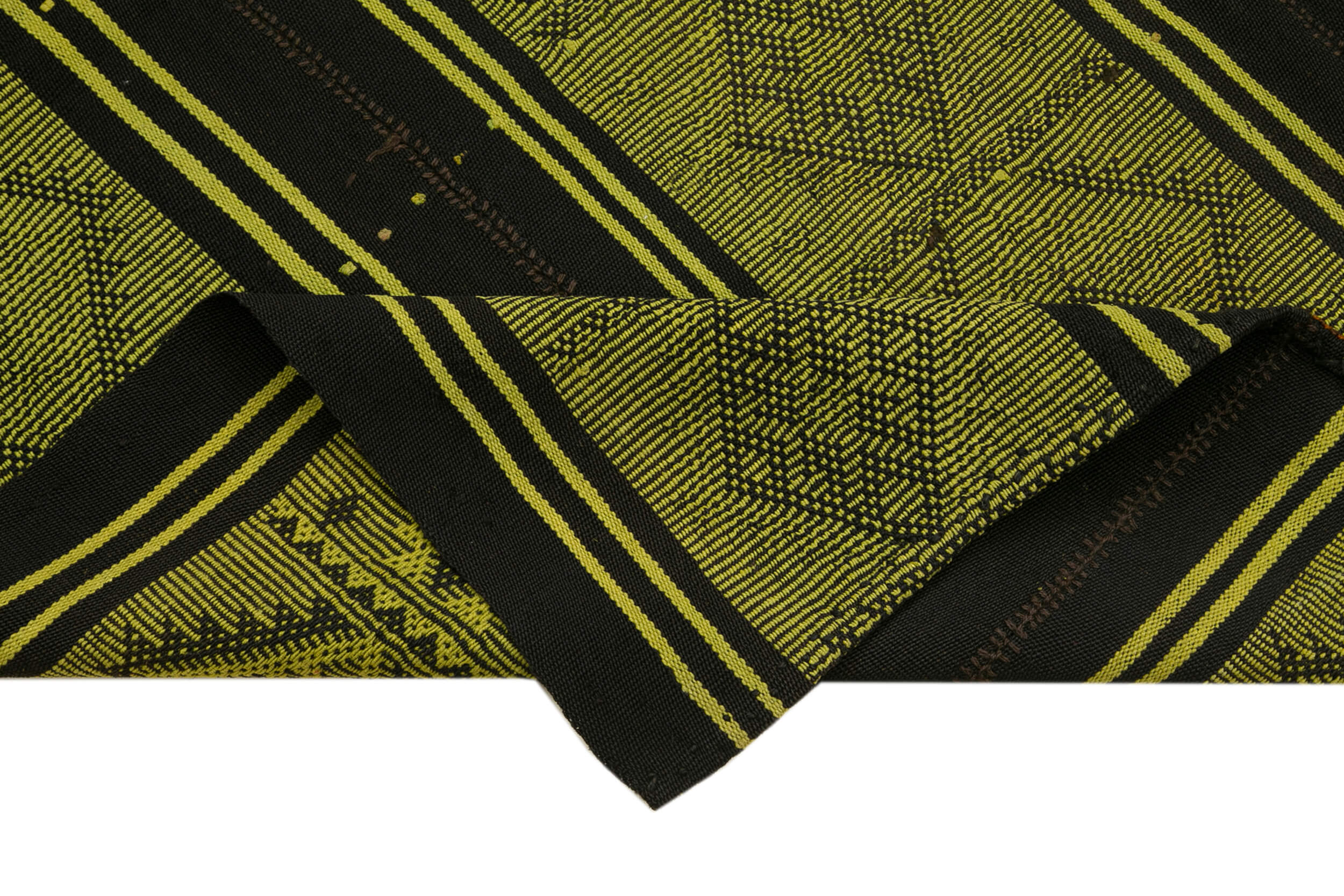 Handmade Geometric Kilim Rug - Green Area Rug 5x6 Foot Flat Weave Carpet