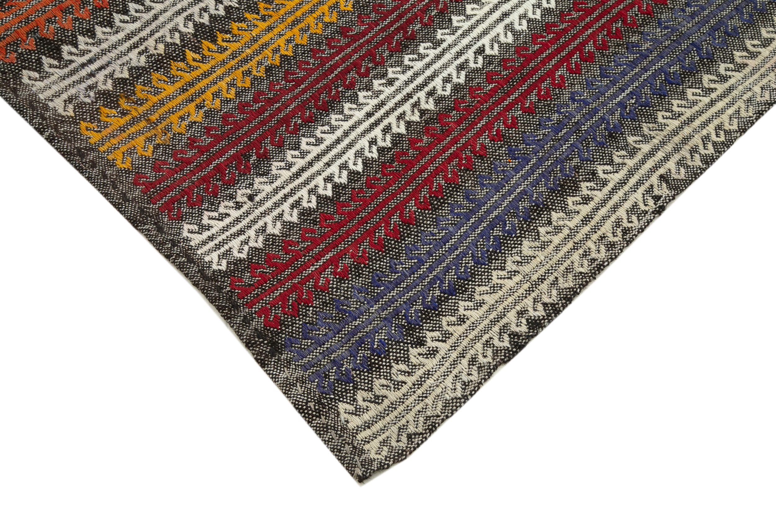 Handmade Kilim Rug – Geometric Kilim Rug with Goat Hair, Turkish Wool Carpet 5'8"x10'3"