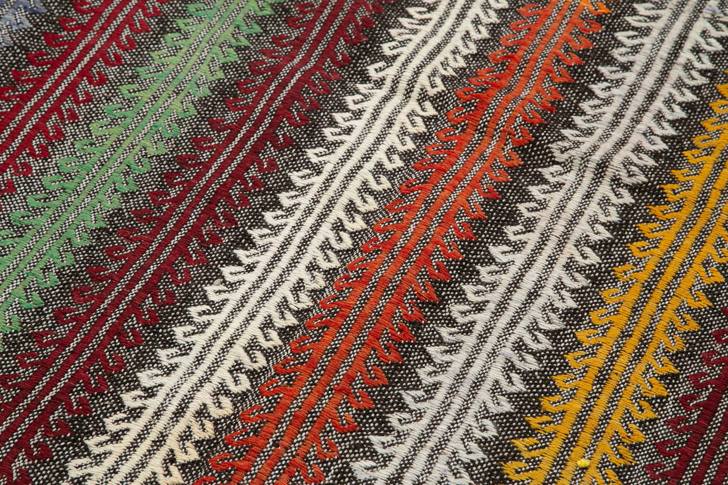 Handmade Kilim Rug – Geometric Kilim Rug with Goat Hair, Turkish Wool Carpet 5'8"x10'3"