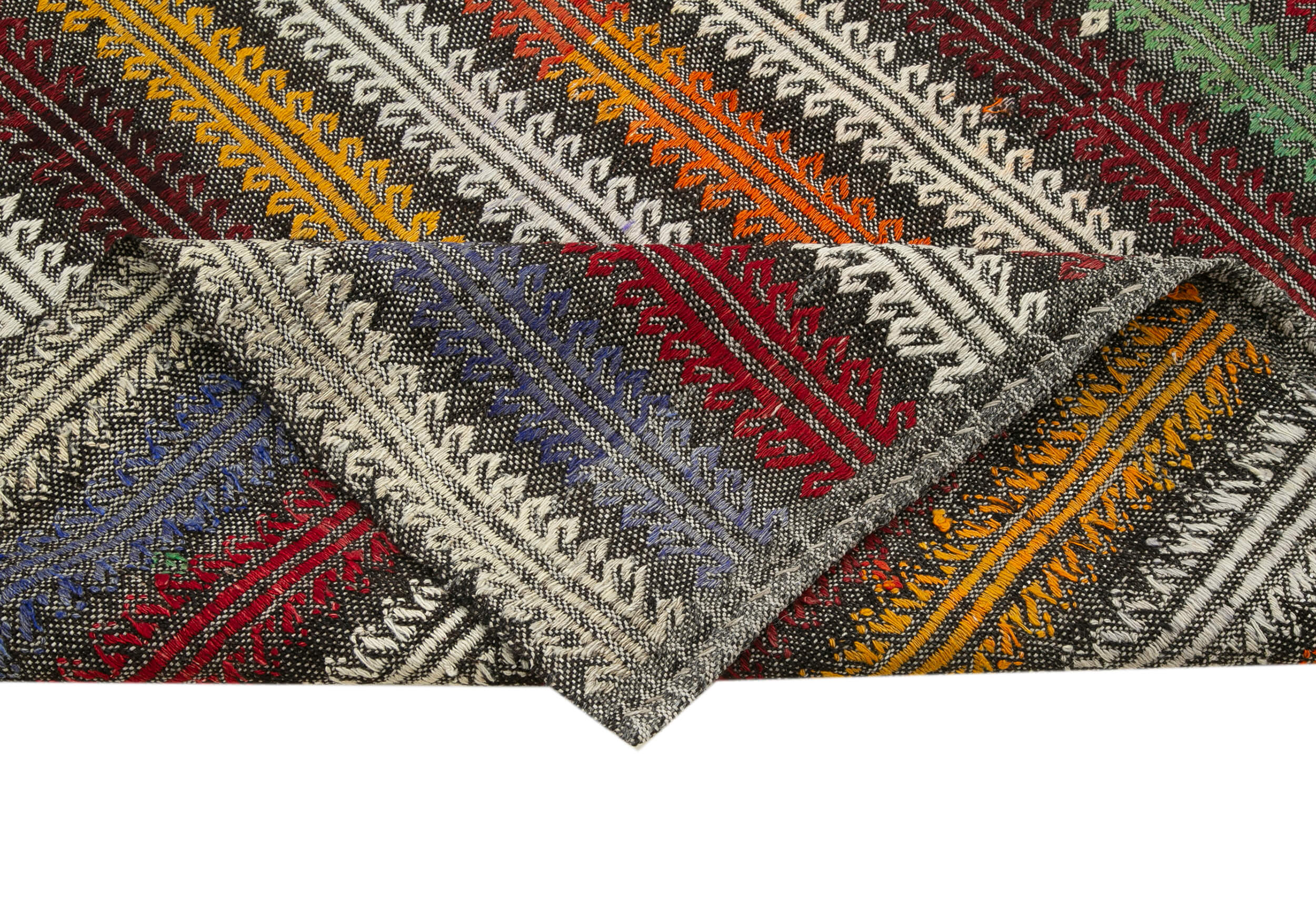 Handmade Kilim Rug – Geometric Kilim Rug with Goat Hair, Turkish Wool Carpet 5'8"x10'3"