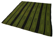 Handmade Geometric Kilim Rug - Brown Goat Hair Wool 5x7 Feet Area Rug