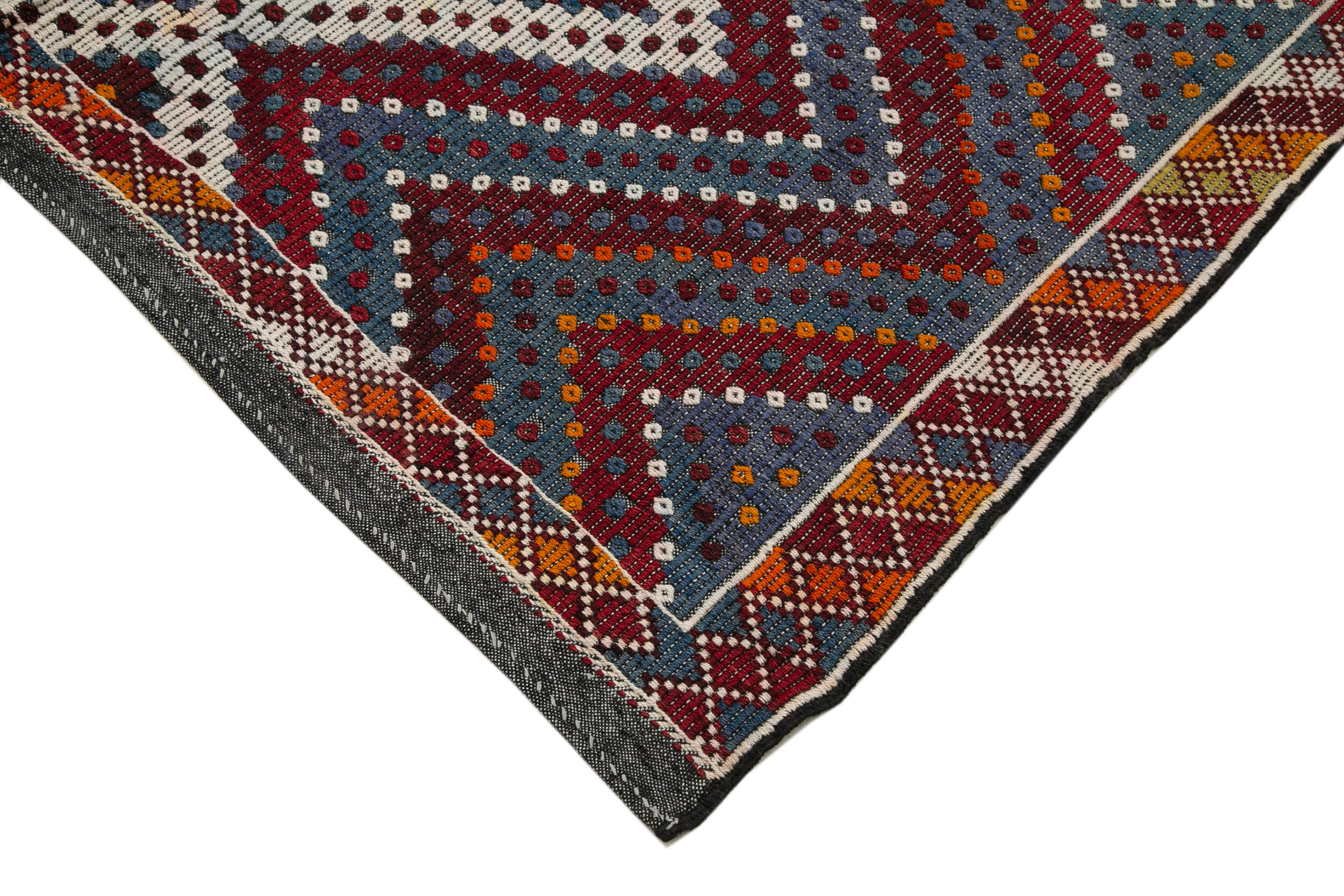 Handmade Kilim Rug – Geometric Kilim Flat Weave Rug 6'0'' x 12'4'' with Goat Hair