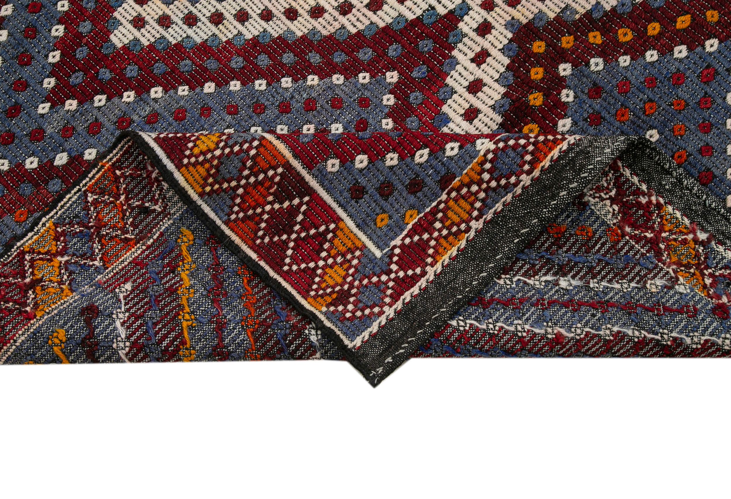 Handmade Kilim Rug – Geometric Kilim Flat Weave Rug 6'0'' x 12'4'' with Goat Hair