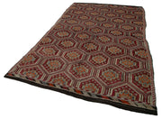 Handmade Geometric Kilim Rug – White Goat Hair 6x10 Area Rug | Durable Natural Fiber