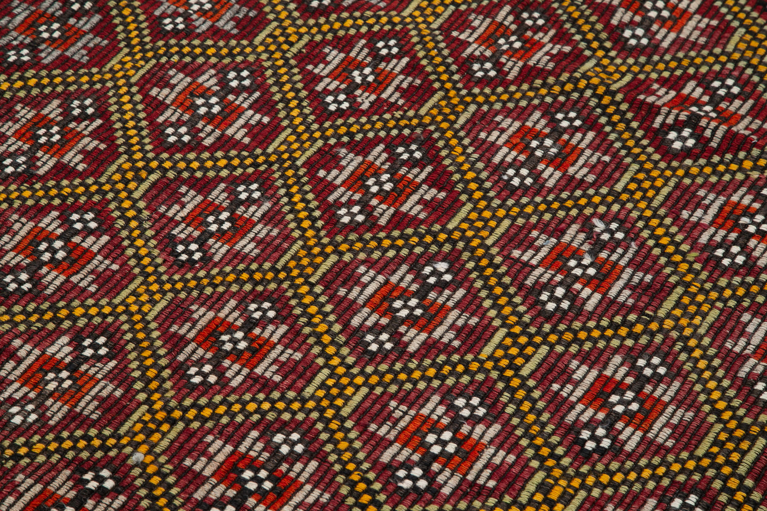 Handmade Geometric Kilim Rug – White Geometric Turkish Kilim Rug 5'9''x8'9''