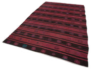 Handmade Geometric Kilim Rug – Red Area Rug 6x10 Feet With Goat Hair & Wool Cotton