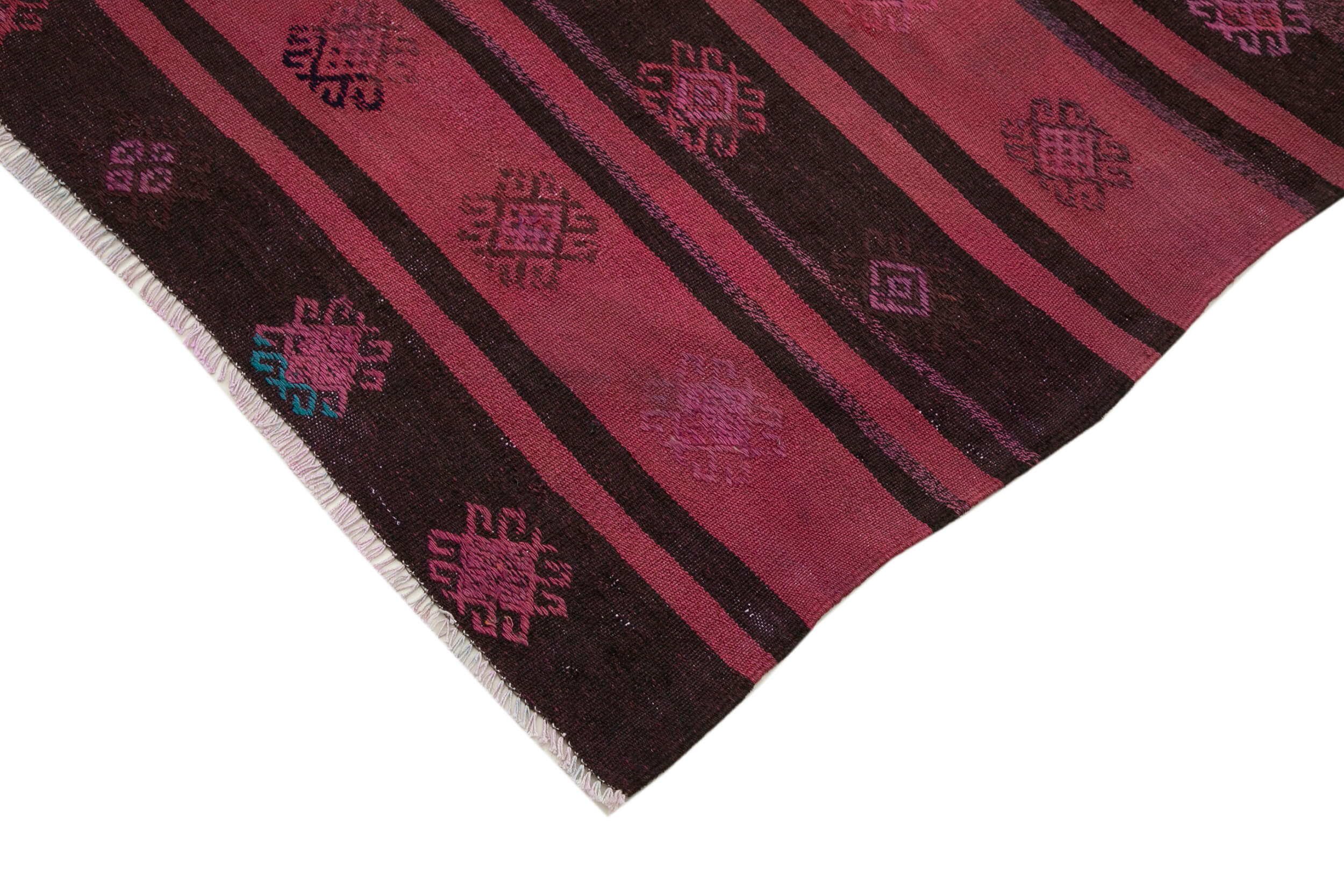 Handmade Geometric Kilim Rug – Red Area Rug 6x10 Feet With Goat Hair & Wool Cotton