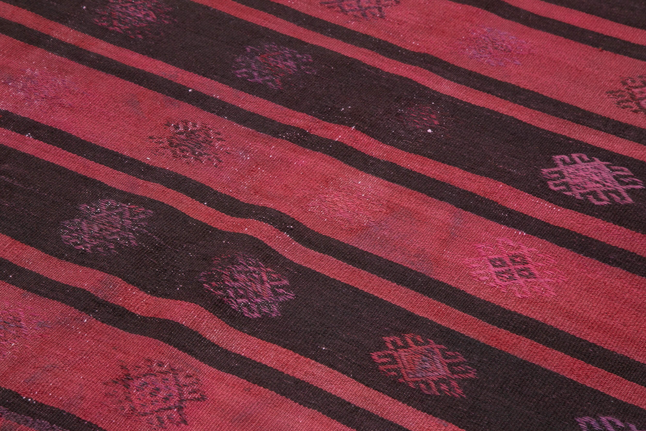 Handmade Geometric Kilim Rug – Red Area Rug 6x10 Feet With Goat Hair & Wool Cotton