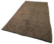 Handmade Geometric Kilim Rug - Beige Turkish Kilim Rug 5'5'' x 10'7'' Flat Weave