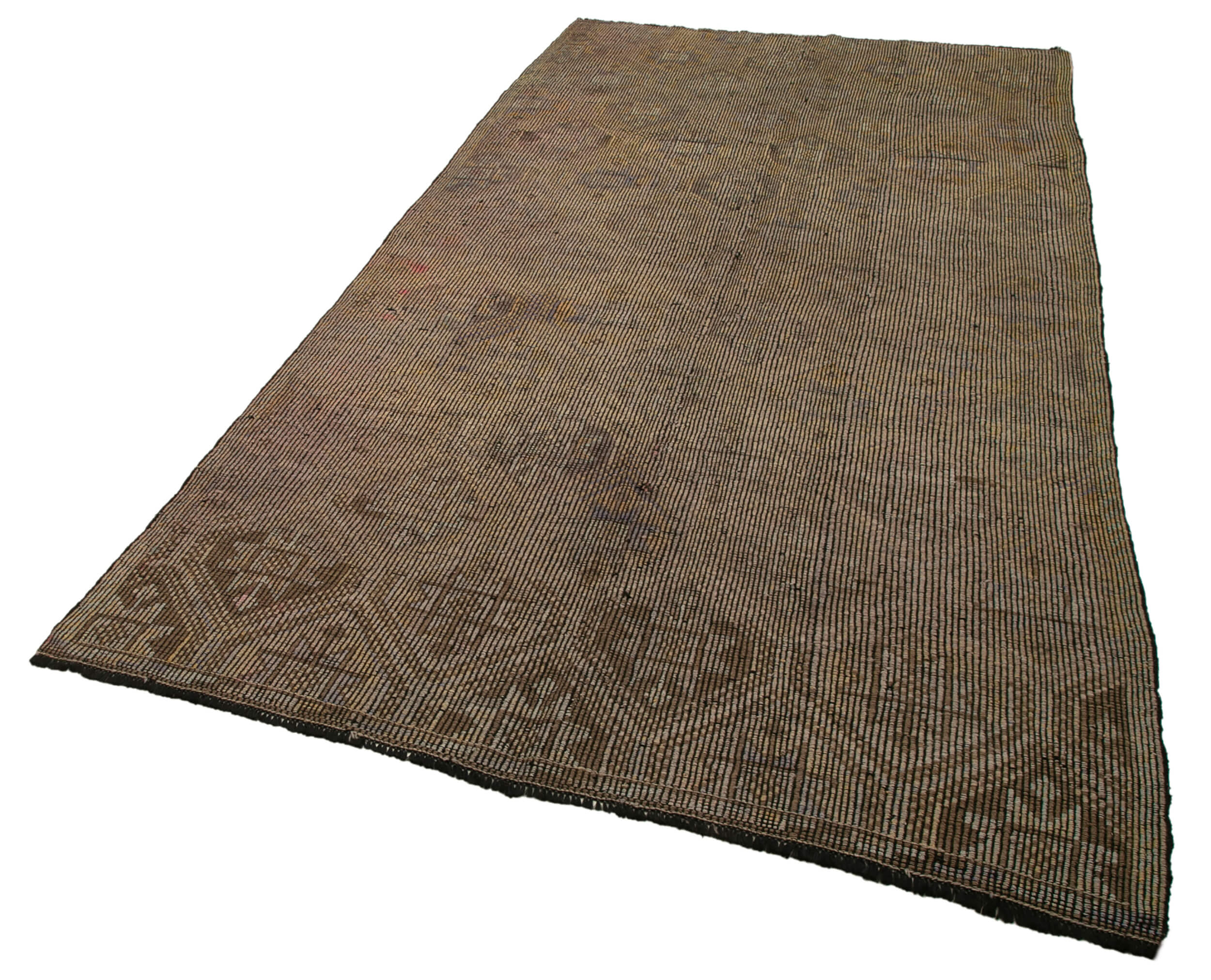 Handmade Geometric Kilim Rug - Beige Turkish Kilim Rug 5'5'' x 10'7'' Flat Weave
