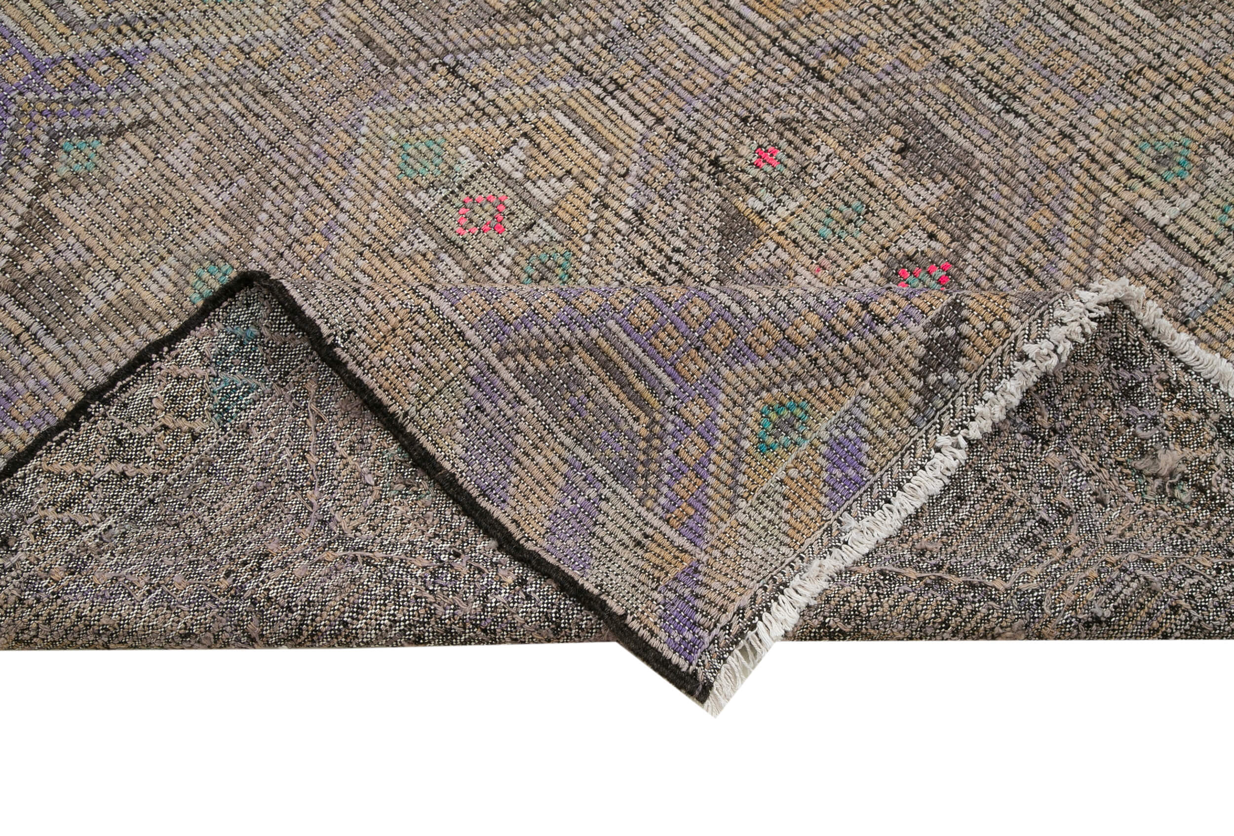 Handmade Geometric Kilim Rug – Beige Wool, Goat Hair, 6'0'' x 11'6'' Flat Weave