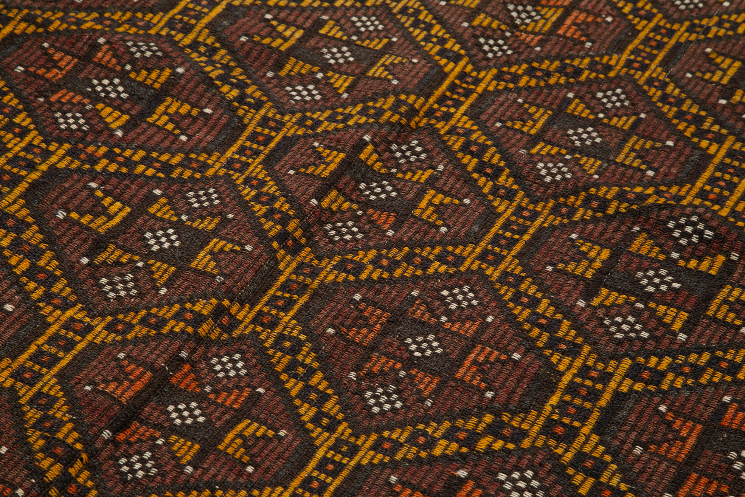 Handmade Geometric Kilim Rug - 5x10 Wool Rug With Goat Hair & Soft Cotton Backing