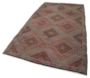 Handmade Kilim Rug - Beige Geometric Area Rug With Goat Hair 5'1" x 10'3"
