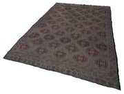 Handmade Geometric Kilim Rug - White Geometric 6x10 Vintage Area Rug