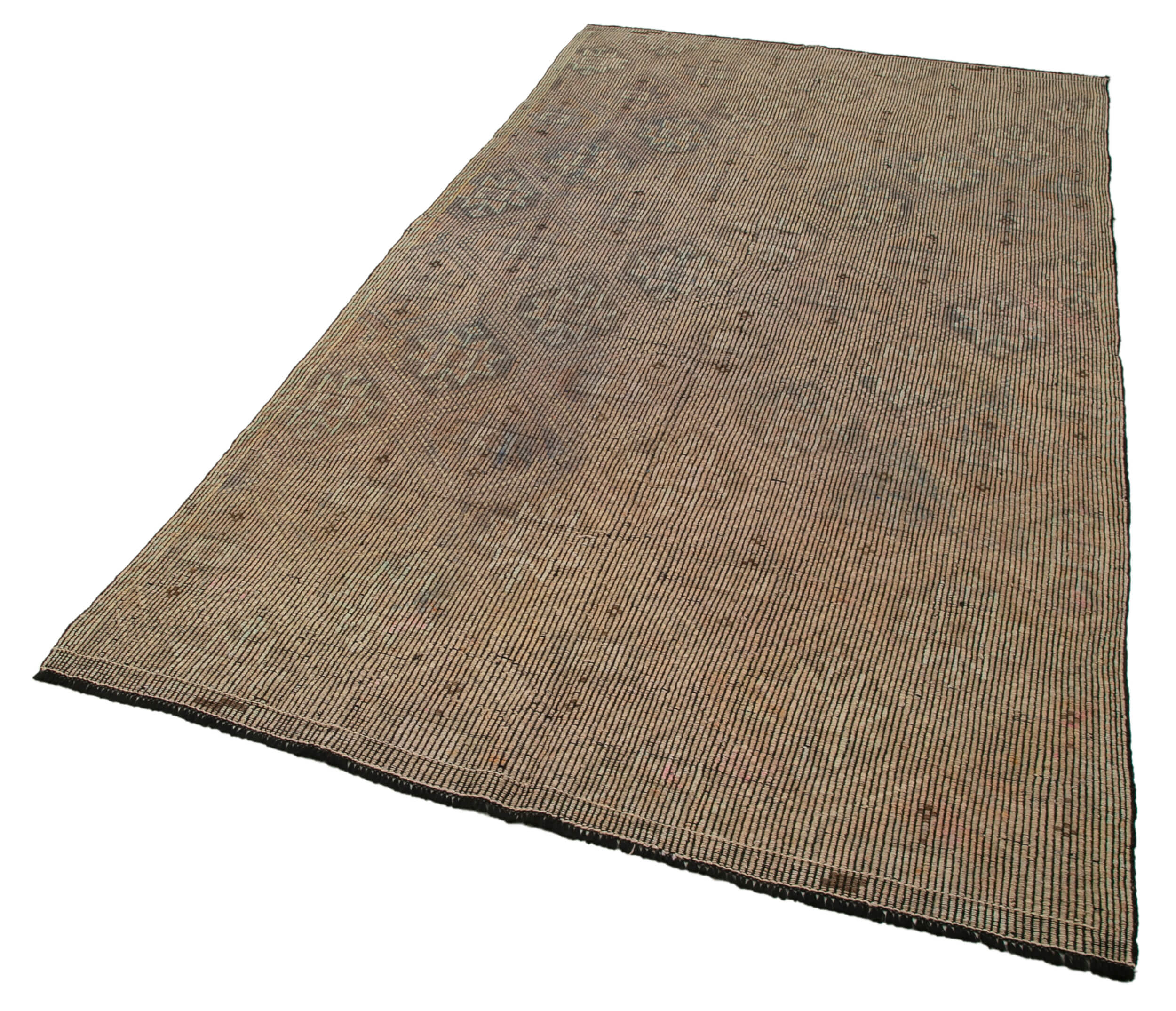 Handmade Kilim Rug – Geometric Beige Goat Hair Vintage Turkish Wool Carpet 5'3"x9'11"