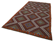Handmade Geometric Kilim Rug – White Goat Hair Kilim Carpet 6'2''x11'7''