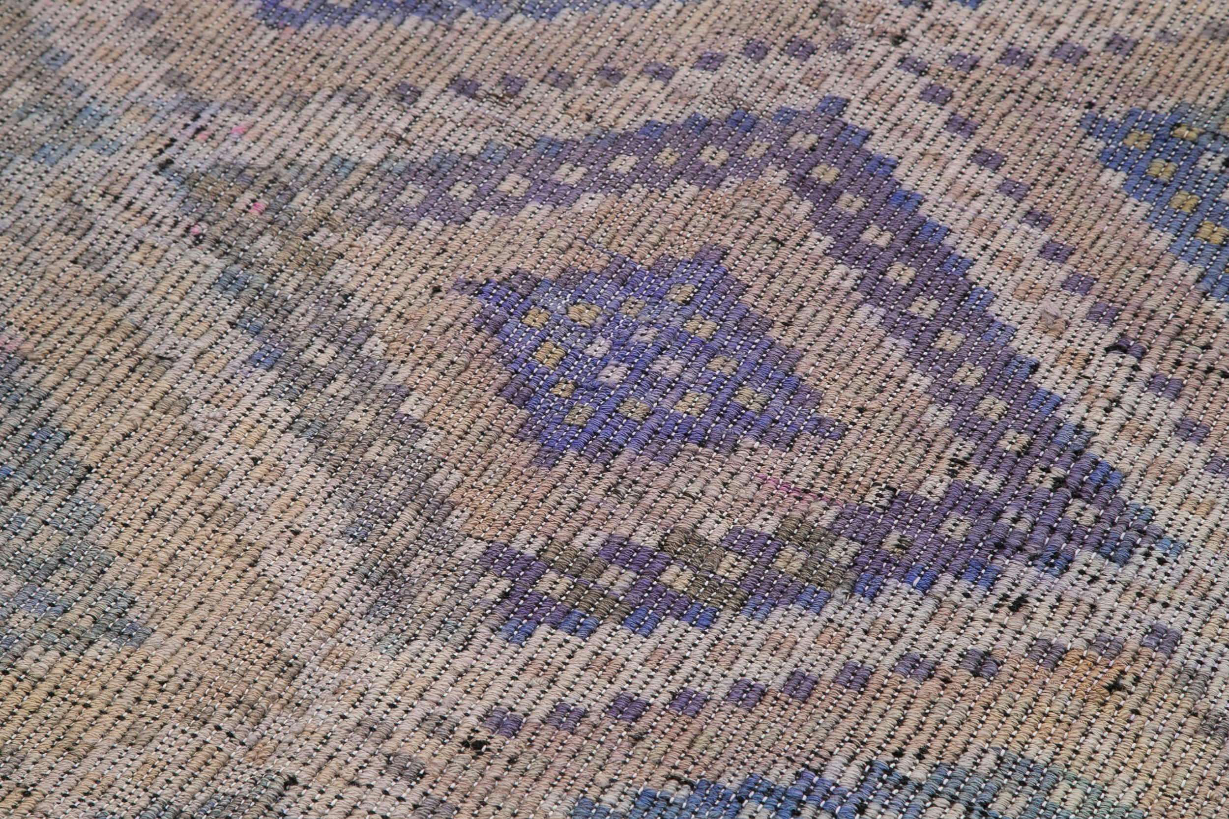 Handmade Geometric Kilim Rug – Vintage Area Rug With Goat Hair Carpet, Neutral Beige