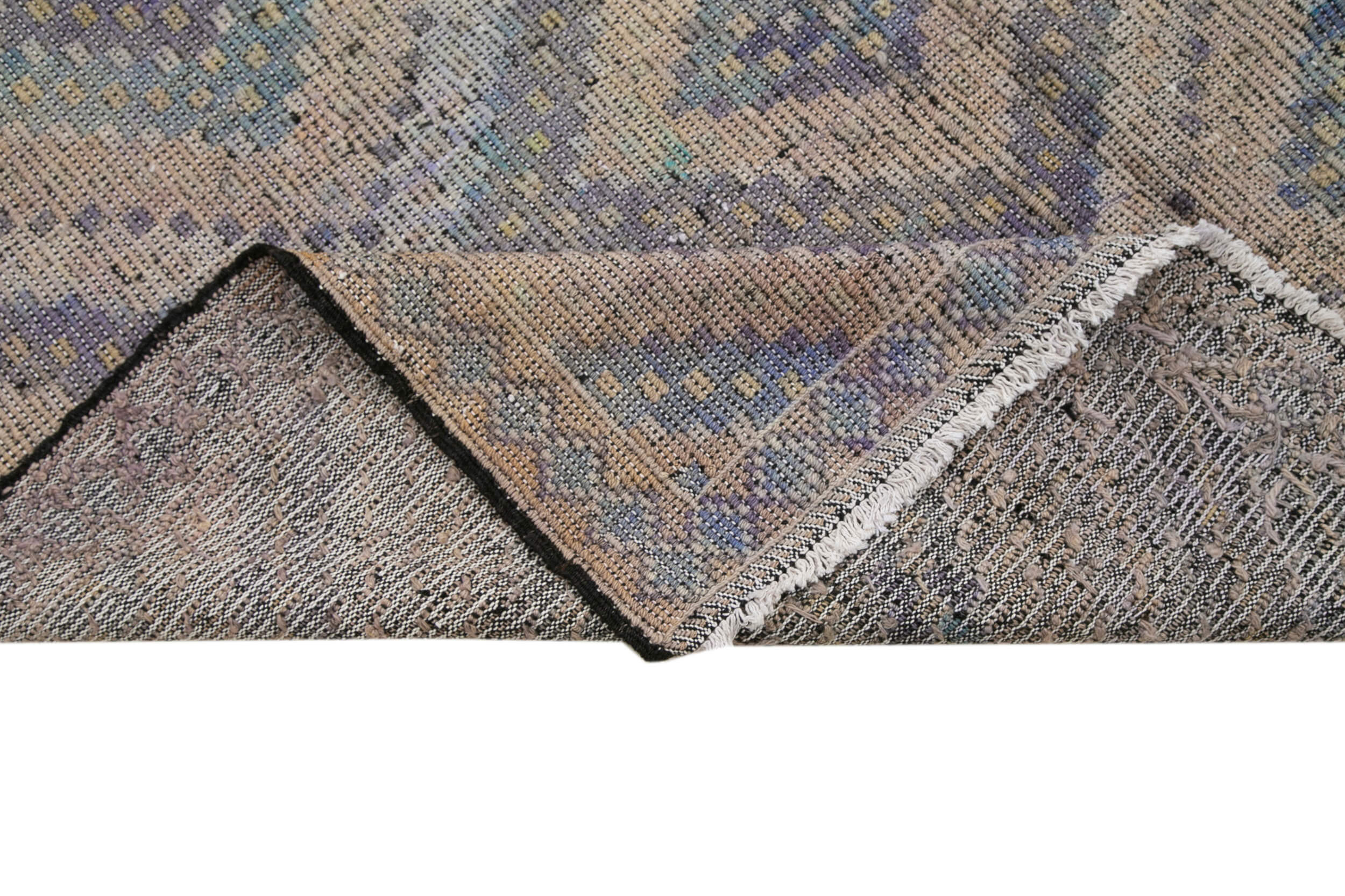 Handmade Geometric Kilim Rug – Vintage Area Rug With Goat Hair Carpet, Neutral Beige