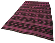Handmade Geometric Kilim Rug - Pink Geometric Goat Hair Area Rug 5'9'' x 10'4''