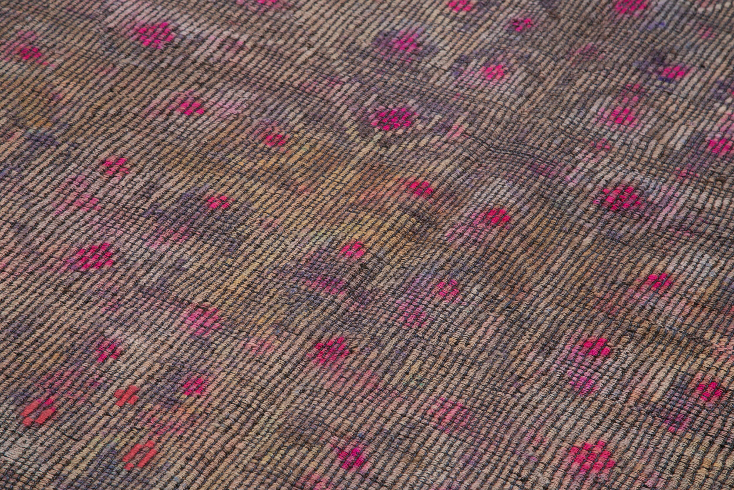 Handmade Geometric Kilim Rug – Purple Area Rug, Goat Hair Carpet 5x9 Foot