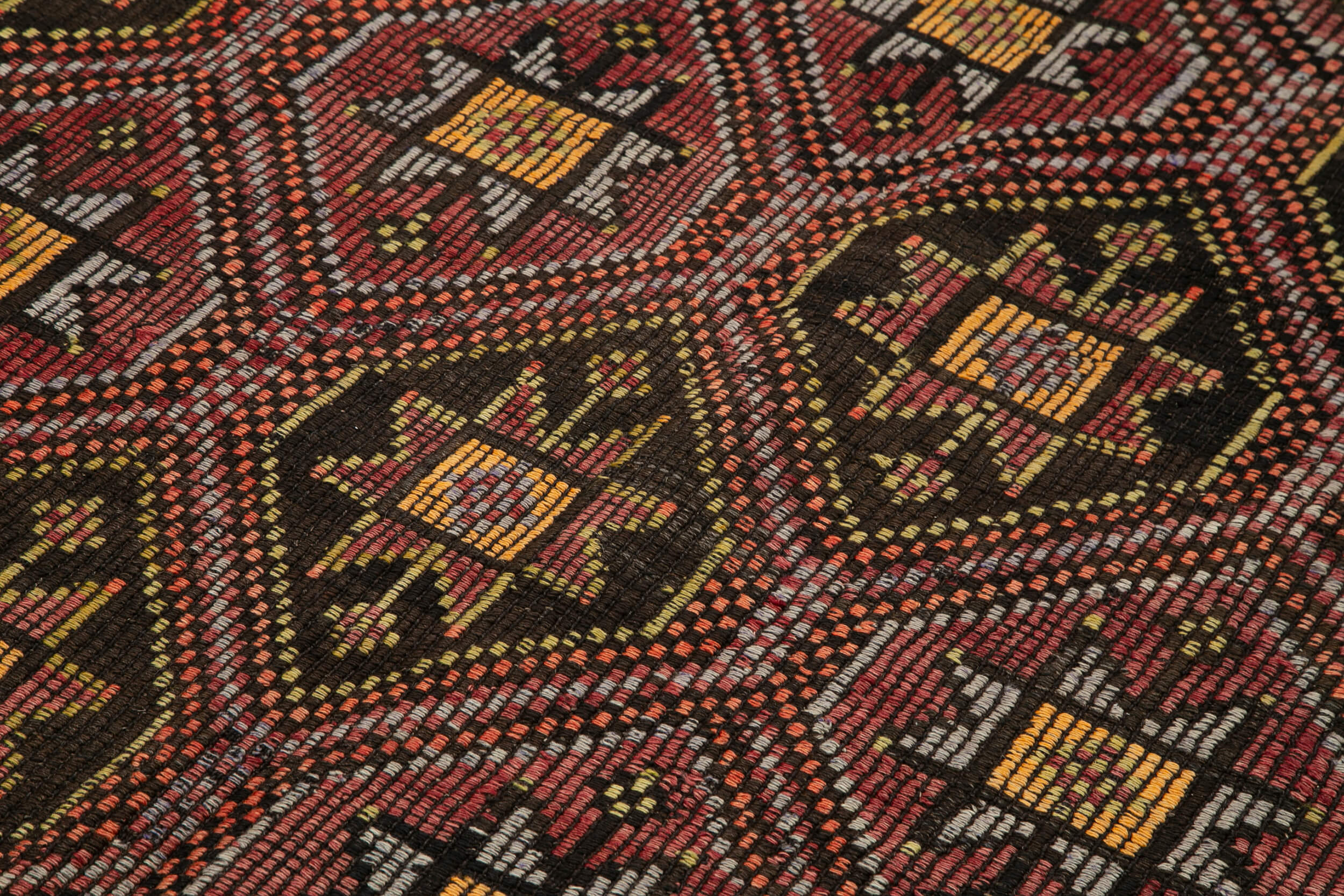 Handmade Geometric Kilim Rug – Orange Kilim Carpet, Goat Hair Rug 5'4''x9'1''