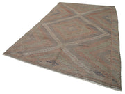 Handmade Geometric Rug - Vintage Area Rug 6'5''x10'6'' With Turkish Kilim Carpet