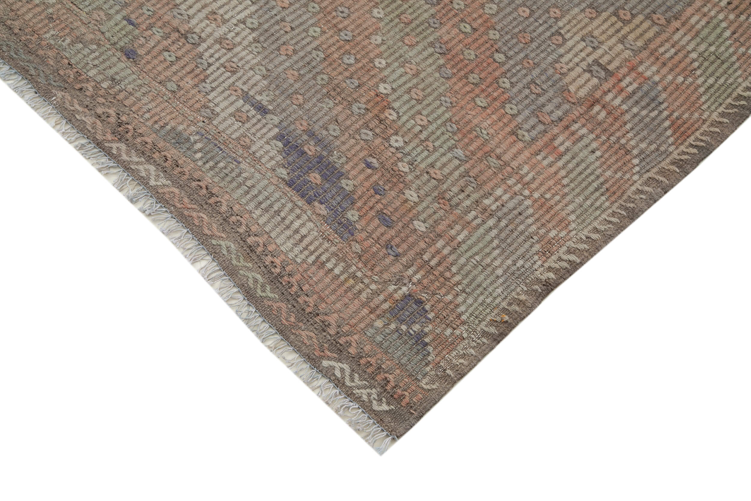 Handmade Geometric Rug - Vintage Area Rug 6'5''x10'6'' With Turkish Kilim Carpet