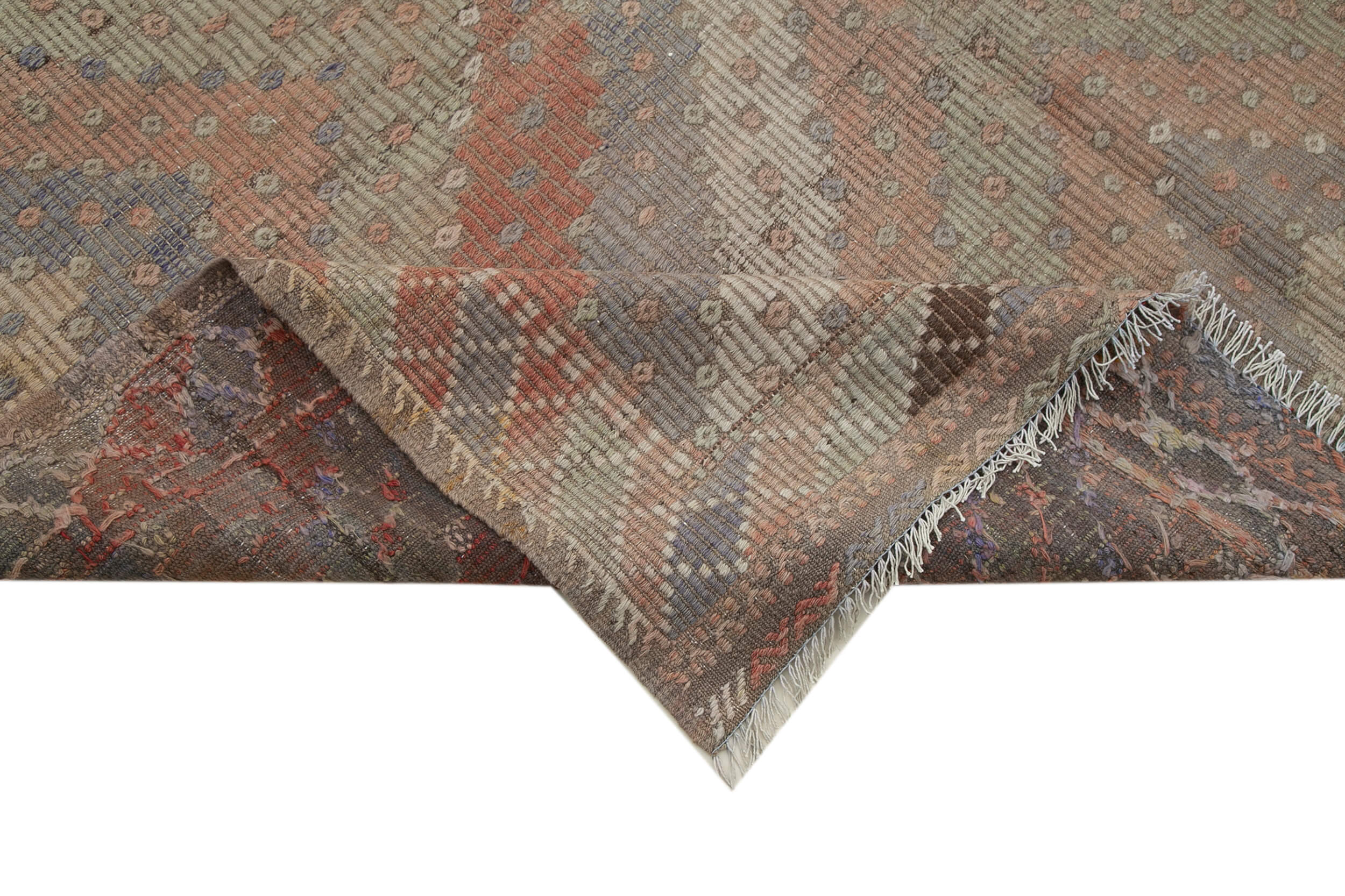 Handmade Geometric Rug - Vintage Area Rug 6'5''x10'6'' With Turkish Kilim Carpet