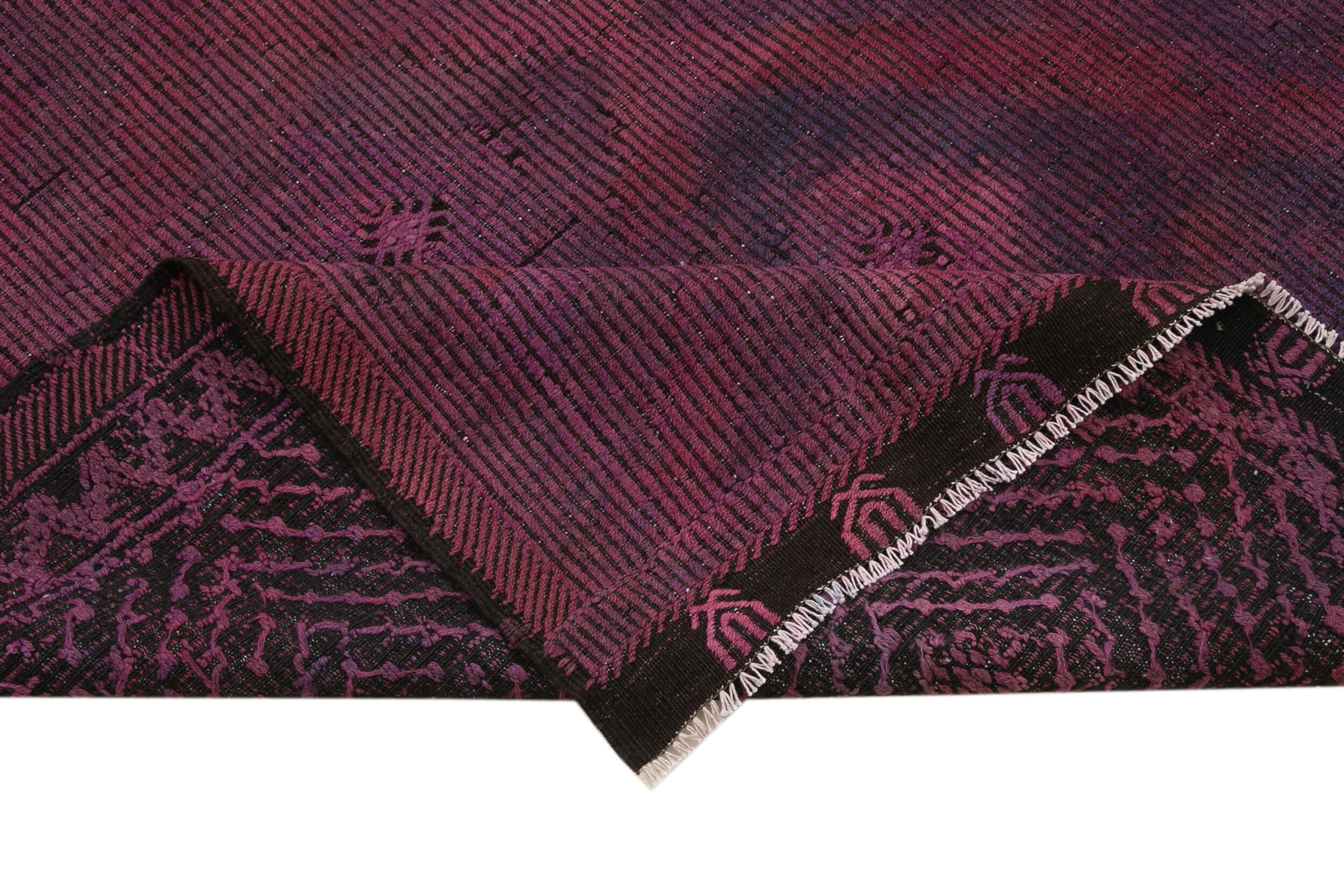 Handmade Geometric Kilim Rug – Pink Area Rug | Goat Hair & Wool Cotton Flat Weave 7'3"x11'8"