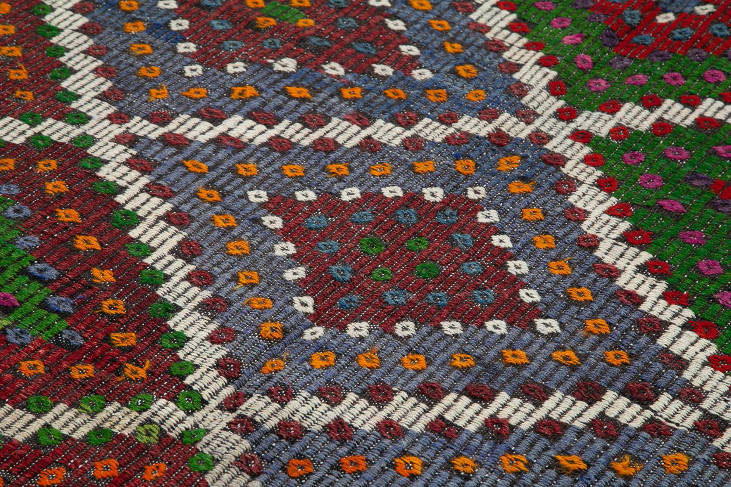 Handmade Geometric Kilim Rug | Durable Wool Carpet, Turkish Kilim Carpet 6x10