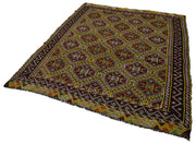 Handmade Kilim Rug – White Geometric Area Rug With Goat Hair & Soft Wool 6'3''x7'4''