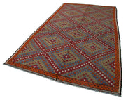 Handmade Kilim Rug - Geometric Kilim Rug 5'9''x10'4'' | Goat Hair Wool Blend