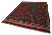 Handmade Geometric Kilim Rug – White Kilim Rug With Goat Hair, 7'0''x9'6''