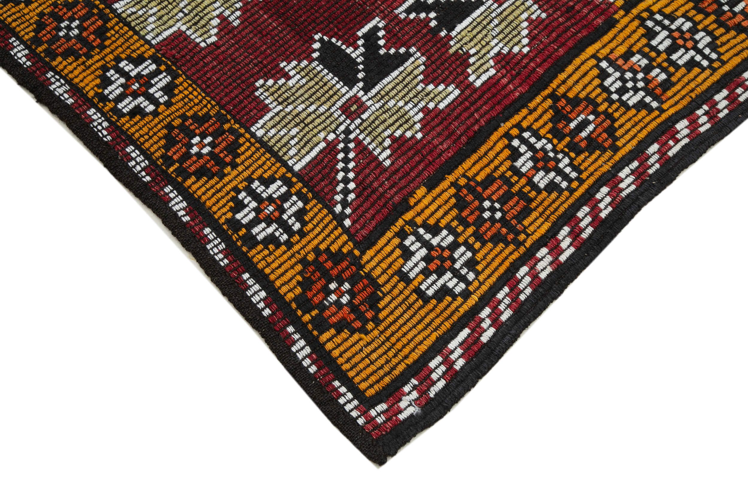 Handmade Geometric Kilim Rug – Vintage Turkish Carpet 6'10''x10'10'' Flat Weave