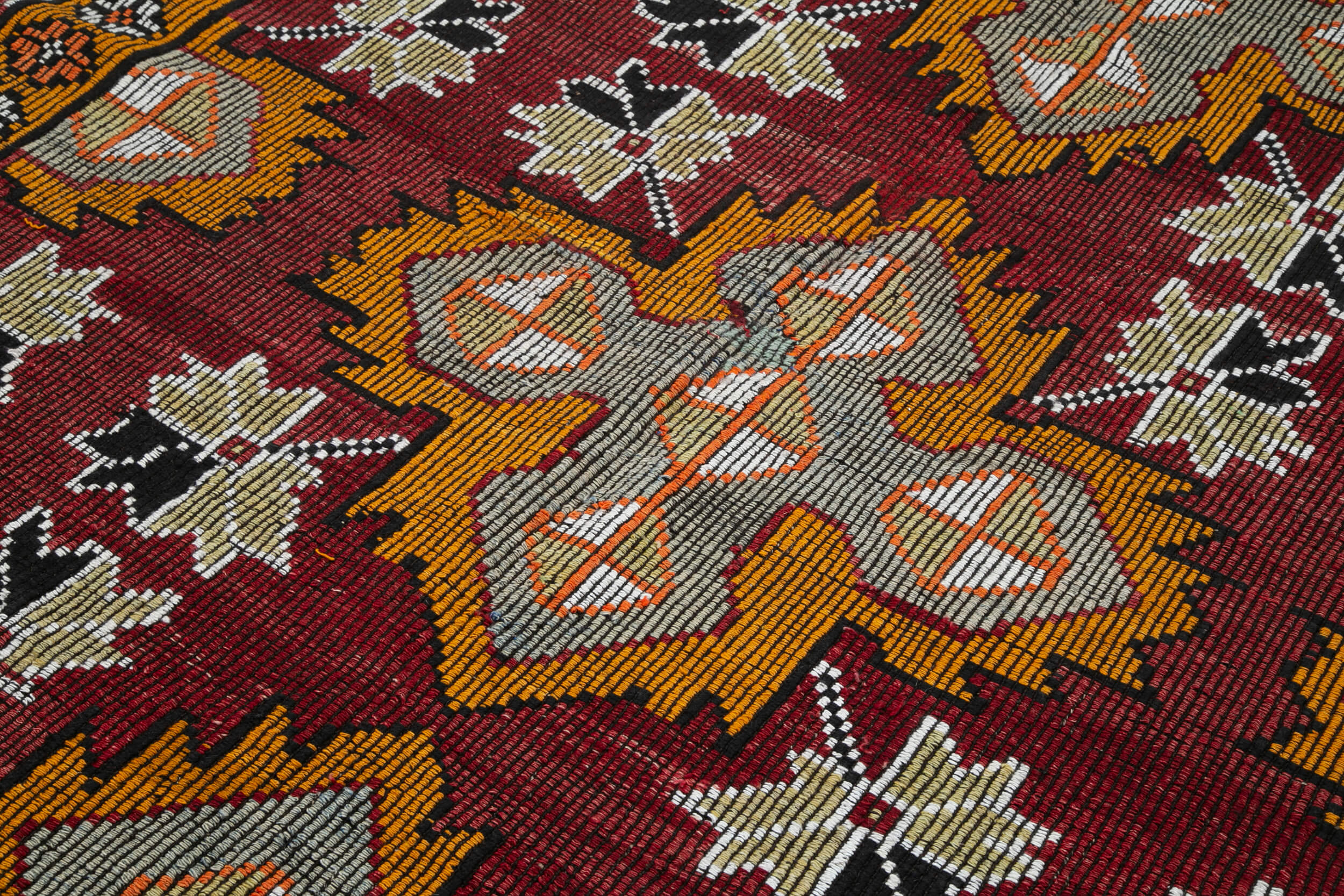 Handmade Geometric Kilim Rug – Vintage Turkish Carpet 6'10''x10'10'' Flat Weave