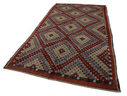 Handmade Geometric Kilim Rug – Vintage Area Rug 5'9''x10'9'' With Goat Hair Carpet