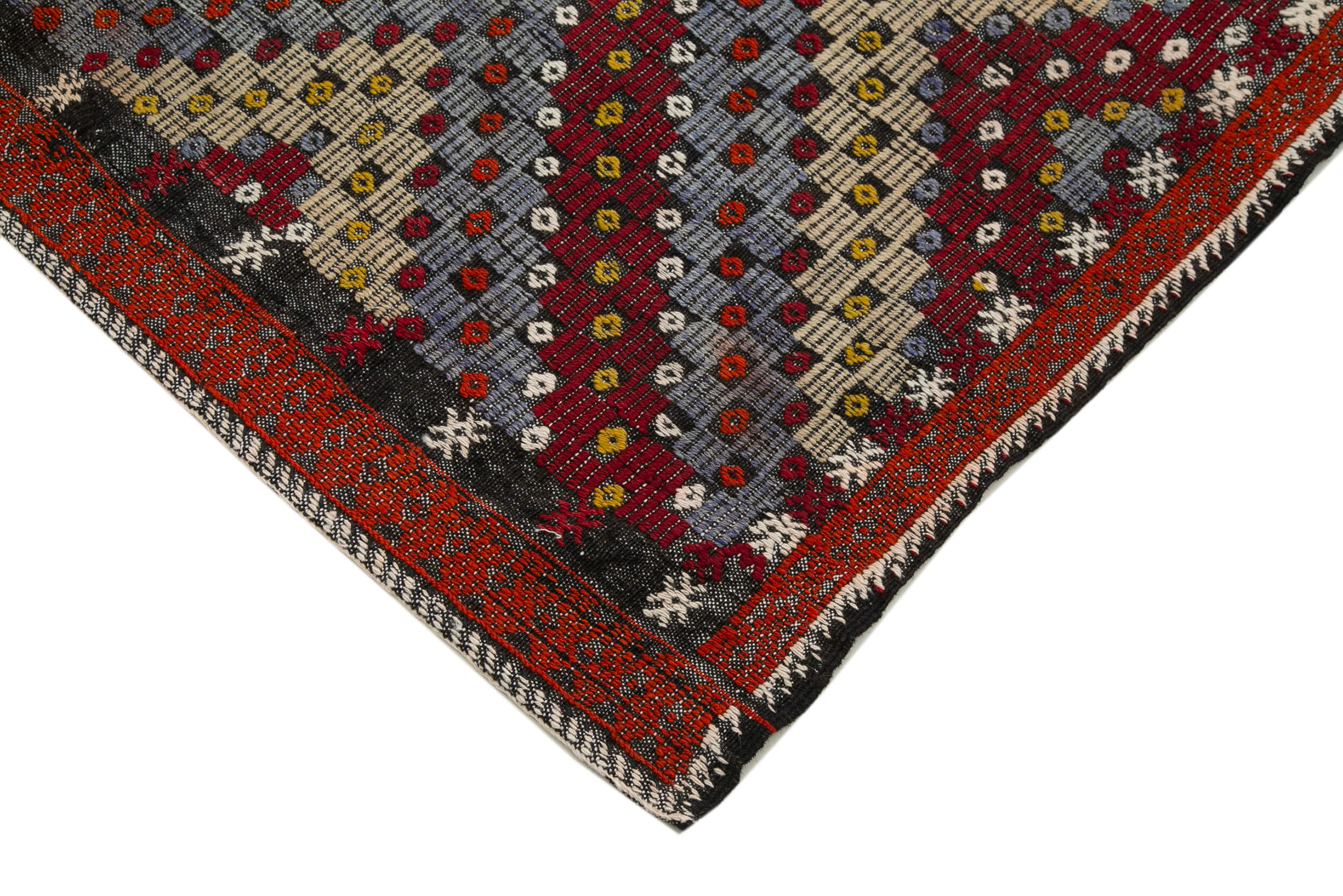 Handmade Geometric Kilim Rug – Vintage Area Rug 5'9''x10'9'' With Goat Hair Carpet