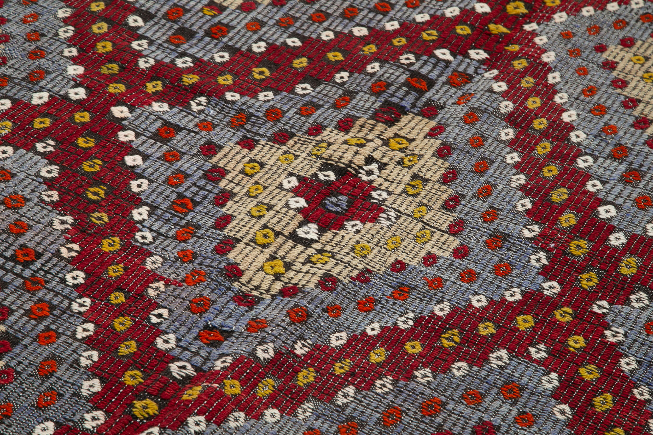 Handmade Geometric Kilim Rug – Vintage Area Rug 5'9''x10'9'' With Goat Hair Carpet