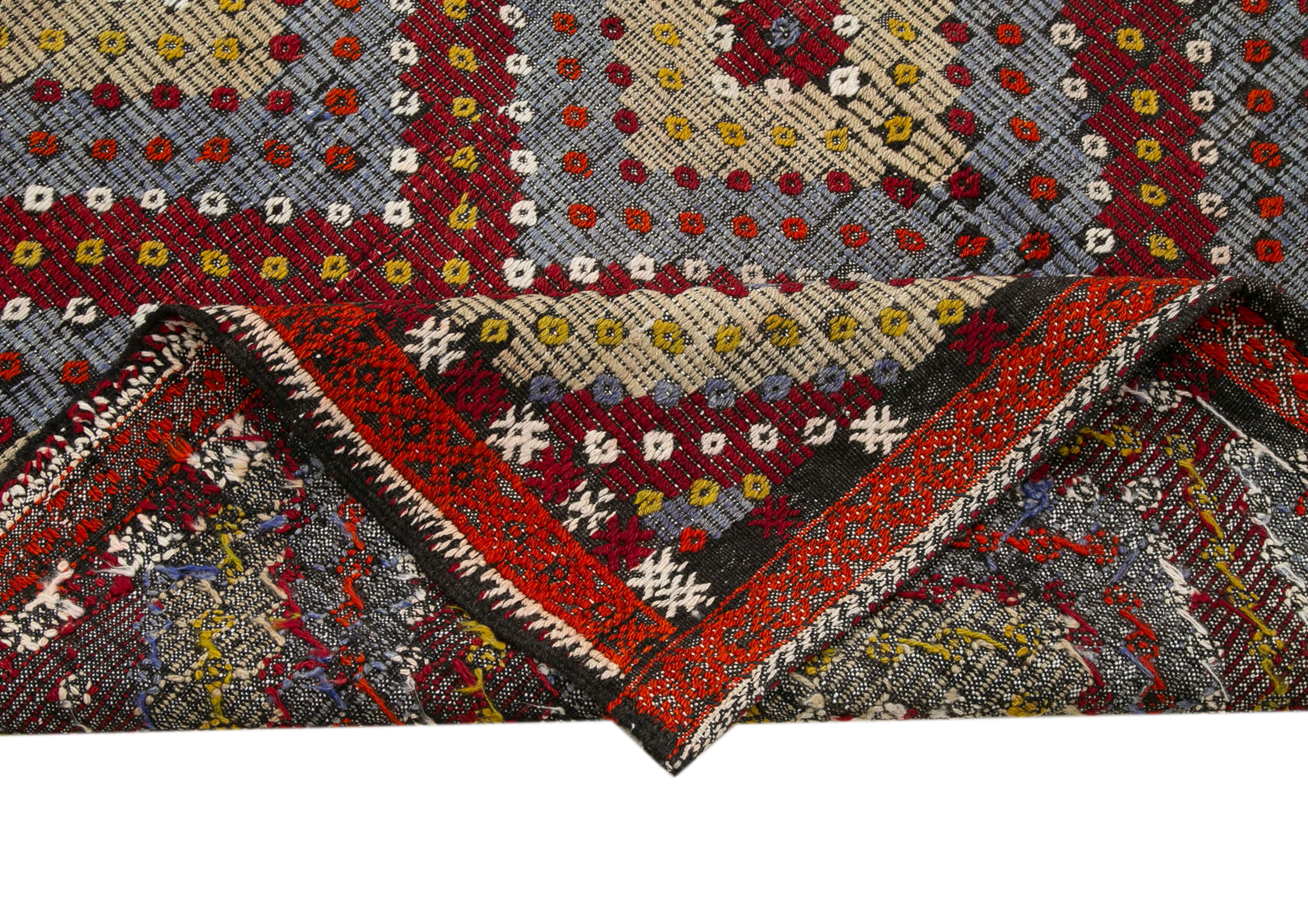 Handmade Geometric Kilim Rug – Vintage Area Rug 5'9''x10'9'' With Goat Hair Carpet