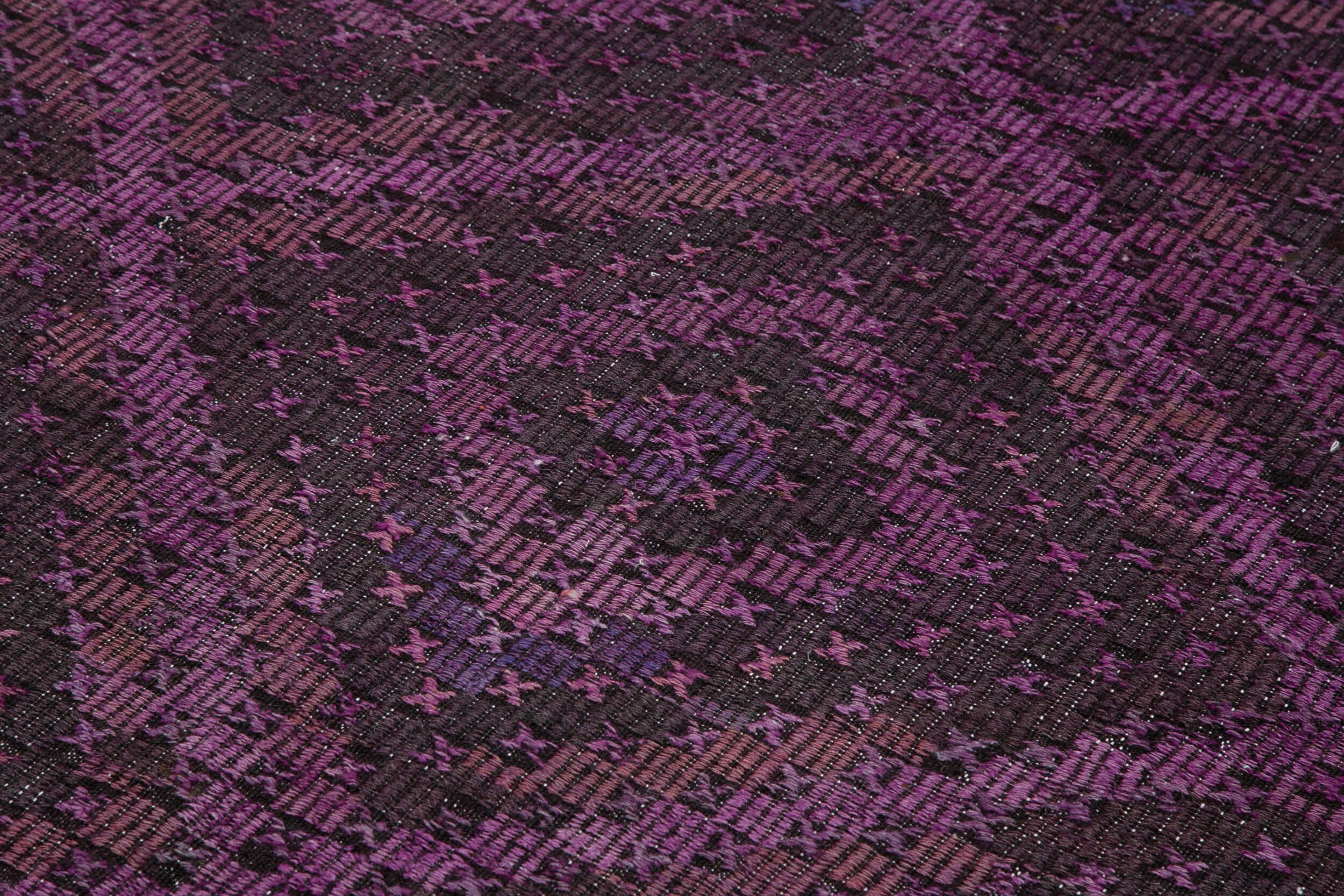 Handmade Geometric Kilim Rug | Purple Kilim Rug, Goat Hair & Turkish Wool Carpet